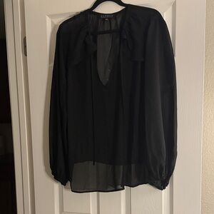 Eloquii Elegant Black Sheer Blouse